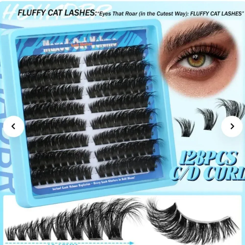 4 Styles Mega/ultra/ Dramatic/Volume/ Lash Clusters Kit, WaterProof Lashes NEW